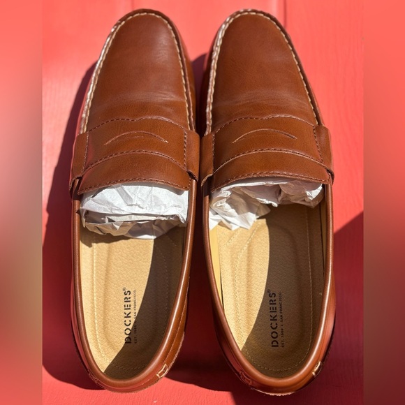 MENS DOCKERS COLLEAGUE CLASSIC TAN LOAFER BUSINESS CASUAL DRESS SHOES SZ 12W - Picture 1 of 12
